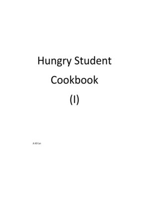 cover image of Hungry Student Cookbook (I)
